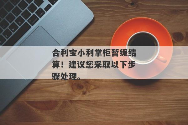 合利宝小利掌柜暂缓结算！建议您采取以下步骤处理。