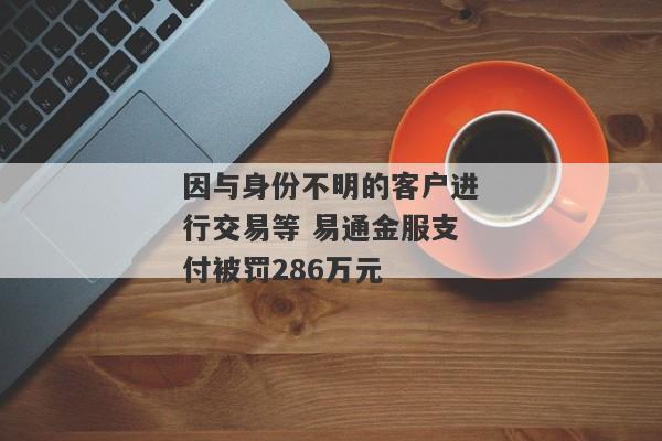 因与身份不明的客户进行交易等 易通金服支付被罚286万元