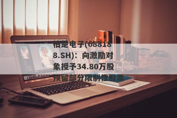 柏楚电子(688188.SH)：向激励对象授予34.80万股预留部分限制性股票