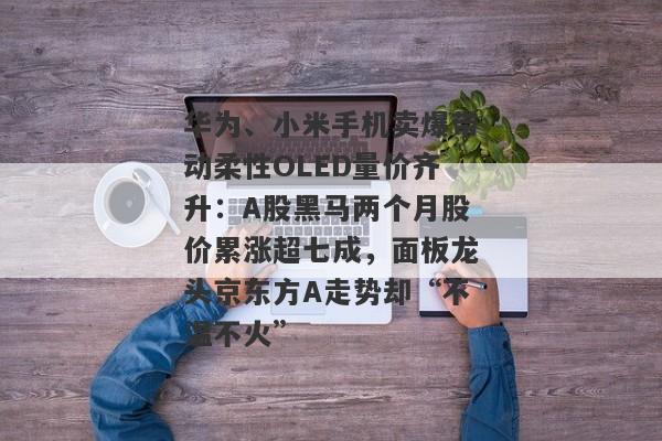 华为、小米手机卖爆带动柔性OLED量价齐升：A股黑马两个月股价累涨超七成，面板龙头京东方A走势却“不温不火”