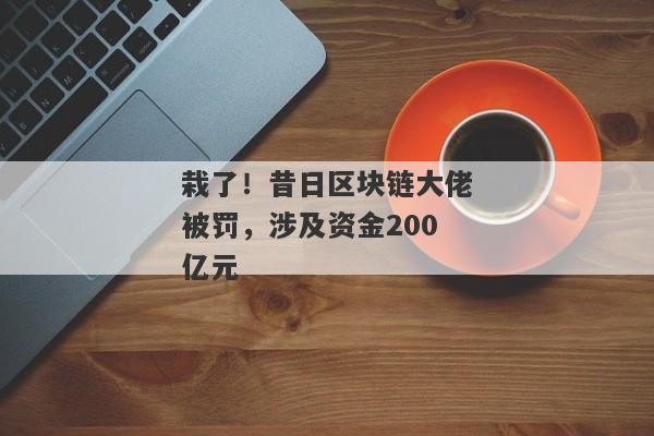 栽了！昔日区块链大佬被罚，涉及资金200亿元