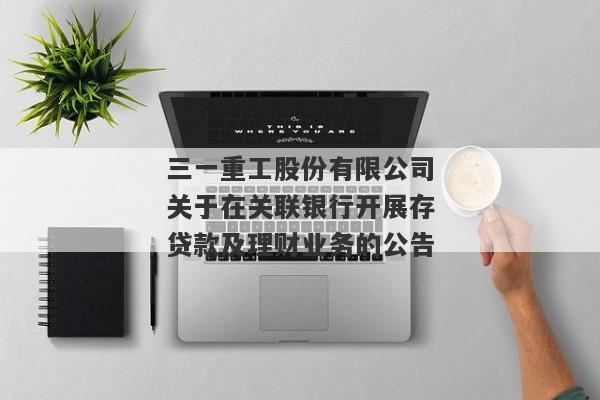 三一重工股份有限公司关于在关联银行开展存贷款及理财业务的公告