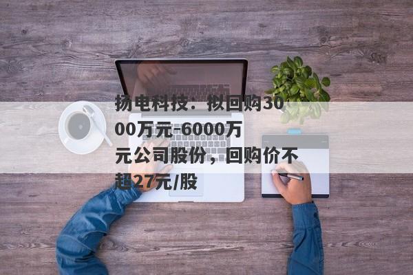 扬电科技：拟回购3000万元-6000万元公司股份，回购价不超27元/股